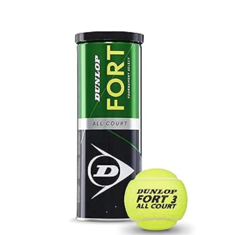 Dunlop Sports Fort All Court Tennis Balls, Set of 3 Piece | Ideal for All Surfaces, Kids & Adults | Match-Ready | Includes Pump & Needle | Durable & Long-Lasting Performance