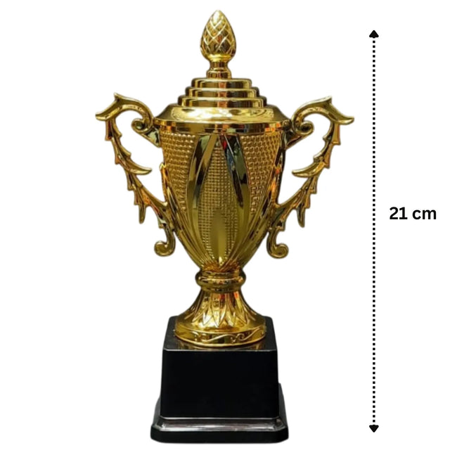 Set of 3 Gold Trophies 26/24/21cm with Arrow Design | Premium Awards 064 | Ideal for All Surfaces, Kids & Adults | Match-Ready | Includes Pump & Needle | Durable & Long-Lasting Performance