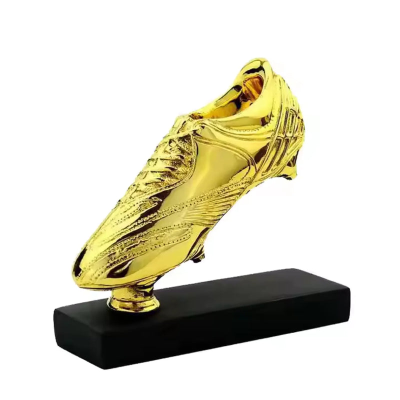 European Football Golden Ball Shoe Trophy ? 14cm with Black Wood Base HX-1310-C2 | Ideal for All Surfaces, Kids & Adults | Match-Ready | Includes Pump & Needle | Durable & Long-Lasting Performance