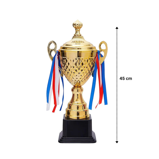 Set of 3 Gold Trophies ? 50/45/39cm | Premium Awards 4069 | Ideal for All Surfaces, Kids & Adults | Match-Ready | Includes Pump & Needle | Durable & Long-Lasting Performance