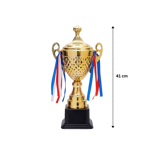 Set of 3 Gold Trophies ? 50/45/39cm | Premium Awards 4069 | Ideal for All Surfaces, Kids & Adults | Match-Ready | Includes Pump & Needle | Durable & Long-Lasting Performance