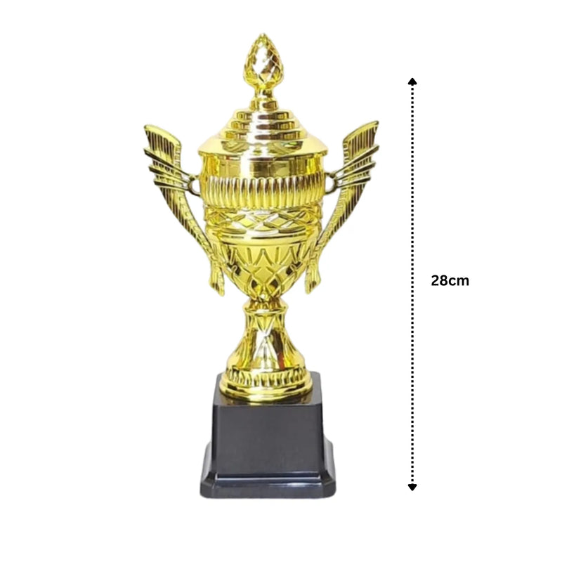 Set of 3 Gold Trophies ? 28/26/23cm | Premium Awards  & Achievements YG-239 | Ideal for All Surfaces, Kids & Adults | Match-Ready | Includes Pump & Needle | Durable & Long-Lasting Performance