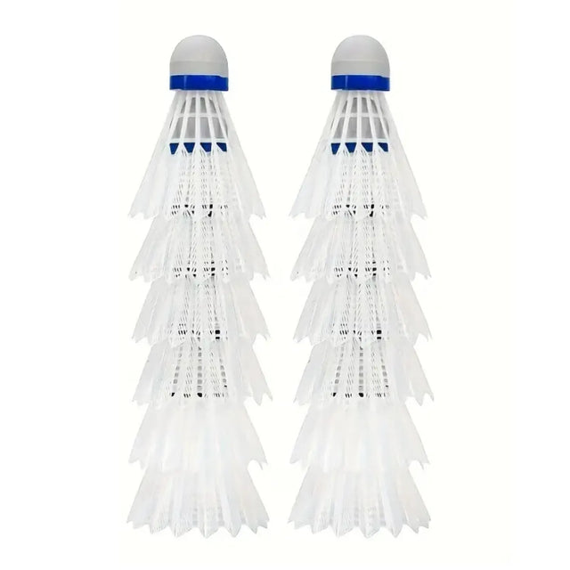 Plastic Badminton Shuttlecocks Advanced Nylon Feather High-Speed Birdie 12 Pieces 5052-W | Ideal for All Surfaces, Kids & Adults | Match-Ready | Includes Pump & Needle | Durable & Long-Lasting Performance