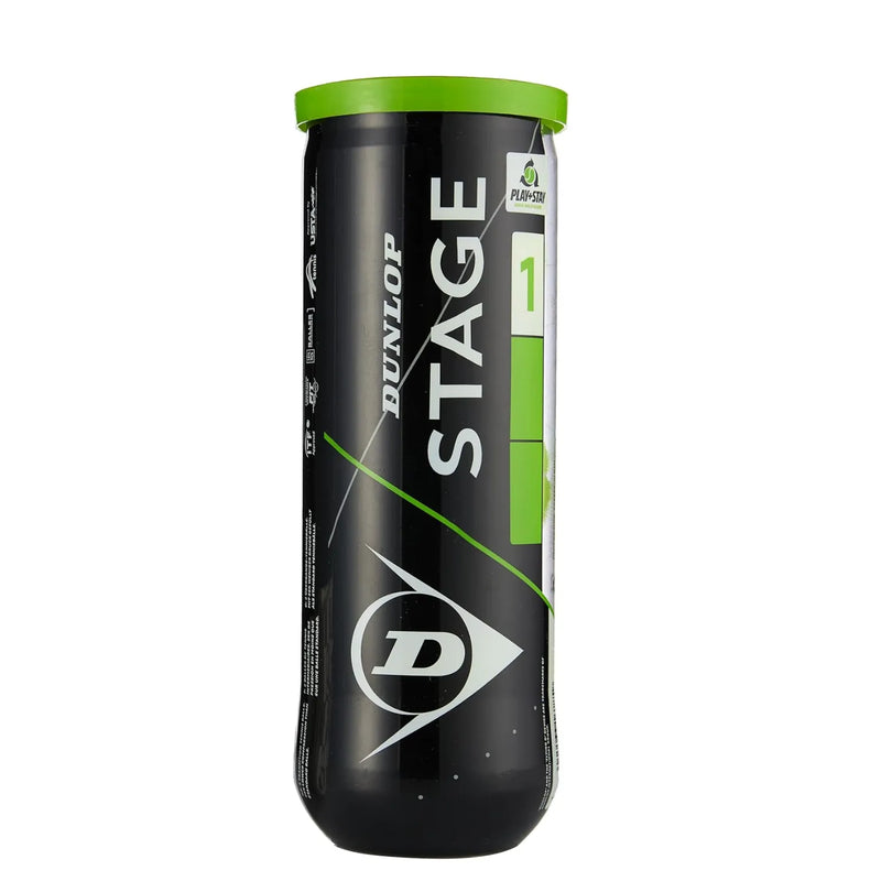 Dunlop Stage 1-3er Dose Tennis Balls | Ideal for All Surfaces, Kids & Adults | Match-Ready | Includes Pump & Needle | Durable & Long-Lasting Performance