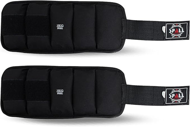 Ankle Weight 1kg To 4kg Black Adjustable For Gym Jogging Pilates Aerobic Cardio Walking Fitness Workout Exercise Strangth Training Perfect for Both Men And Women(SI-2805) | Ideal for All Surfaces