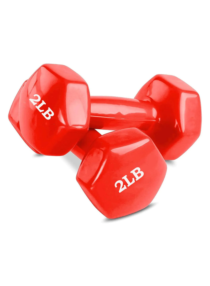 Vinyl Dumbbells 1-7 LB ? Red & Blue | Non-Slip Hand Weights for Home & Gym Workouts | Ideal for All Surfaces, Kids & Adults | Match-Ready | Includes Pump & Needle | Durable & Long-Lasting Performance