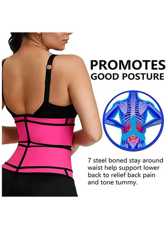 Slimming Trimmer Belt Back Support And Improved Posture Promotes Healthy Sweat Weight Loss Fat Burning Sauna Waist Trainer For Men's Women(322-5765-1) | Ideal for All Surfaces, Kids & Adults | Match-Ready