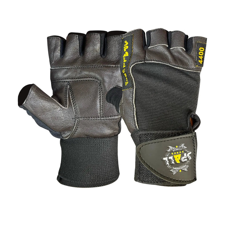 Weight Lifting Leather Gloves Short Strap Power Lifting Gloves Strong Grip palm Exercise Fitness Strength Gloves Home Gym (201) | Ideal for All Surfaces, Kids & Adults | Match-Ready | Includes Pump & Needle