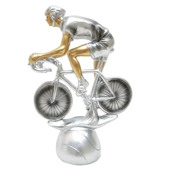 Bicycle Shape Trophy Height 20 cm Width 14 cm Depth 7 cm Silver/Brown For Cycling Championship Award School Events Birthdays Sports Games Company Events Football Team(4600-A6) | Ideal for All Surfaces