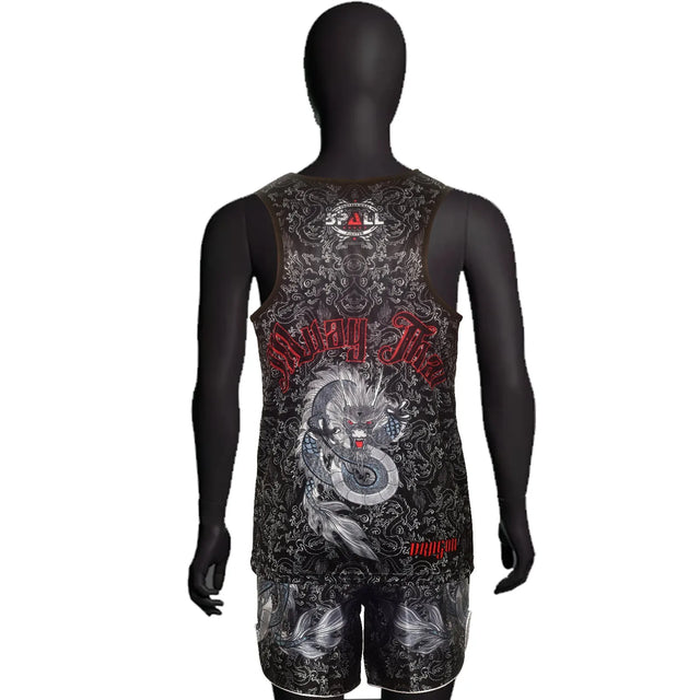 Spall Men's Gym Tank Tops & Shorts  Workout Muscle Tee Training Bodybuilding Fitness Sleeveless Muay Thai Sports Boxing Workout Tank Top Glove Boxer Fan Gift Tank Top | Ideal for All Surfaces