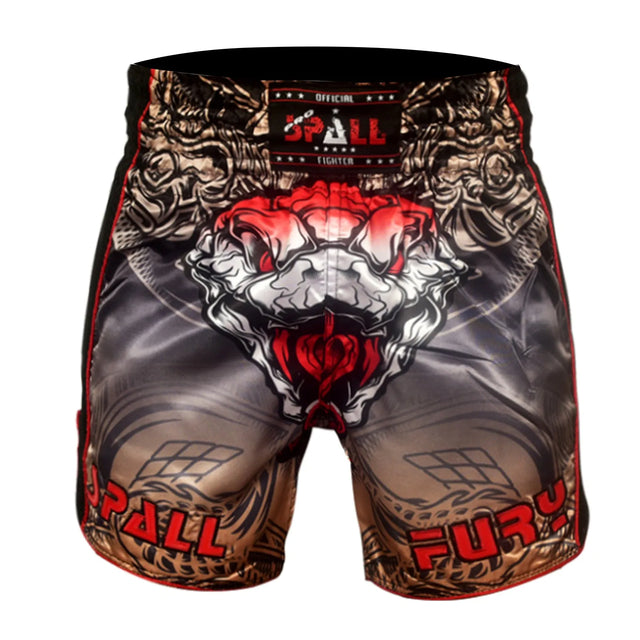 Spall Boxing Fury Shorts MMA Shorts For Training & Kickboxing BJJ Boxing Grappling And Combat Sports Fighting Shorts For Martial Arts Cage Fight Muay Thai | Ideal for All Surfaces, Kids & Adults