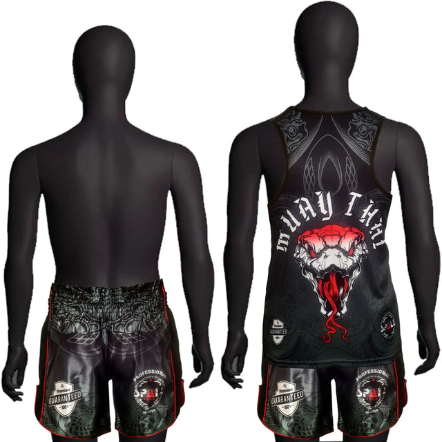 Muay Thai Tank Top Shorts Fury Sports Workout Muay Thai Gym Jogging(SI-3198) | Ideal for All Surfaces, Kids & Adults | Match-Ready | Includes Pump & Needle | Durable & Long-Lasting Performance