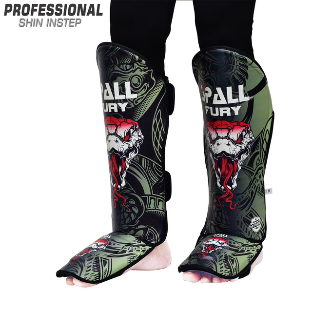 Shin In Step Guard S M L XL Gold Green Grey For Durable Professional MMA Equipment Kickboxing Martial Arts Sparring Practice And Training Perfect For Men And Women(SI-1358) | Ideal for All Surfaces