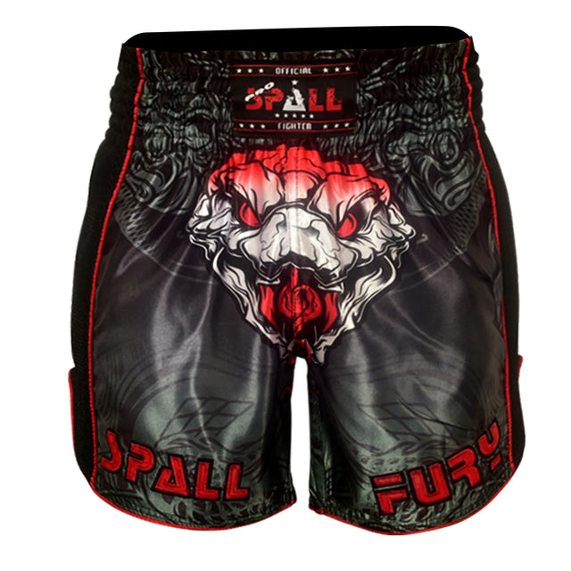 Spall Boxing Fury Shorts MMA Shorts For Training & Kickboxing BJJ Boxing Grappling And Combat Sports Fighting Shorts For Martial Arts Cage Fight Muay Thai | Ideal for All Surfaces, Kids & Adults
