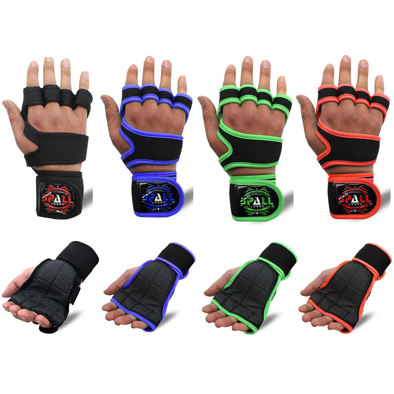 Half Finger Gym Weight Lifting Gloves Full Protection Workout Gloves For Gym Bike Training Fitness Dumbbell Pull Ups Exercise Breathable Super Lightweight(SI-6001) | Ideal for All Surfaces, Kids & Aduts