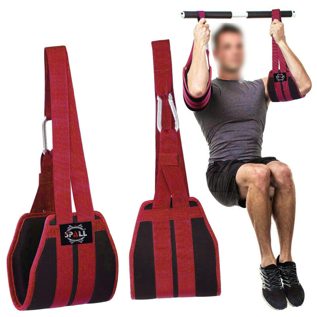 Hanging AB Strap For Pull Up Bar Workout Fitness Muscle Building Arm Support Gym Equipments And Abdominal Exercise Training For Men And Women (SI-4065) | Ideal for All Surfaces, Kids & Adults