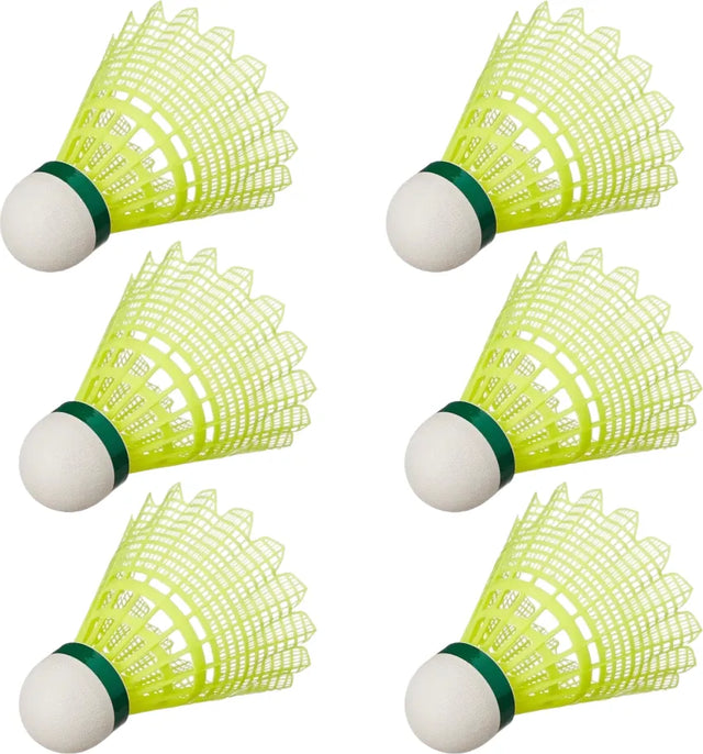 6 pices Badminton Shuttlecocks For Outdoor Indoor Sports 236688 | Ideal for All Surfaces, Kids & Adults | Match-Ready | Includes Pump & Needle | Durable & Long-Lasting Performance