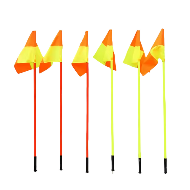 Set of 4 pcs Soccer Football Field Corner flags Portable Soccer Flags Soccer Poles, Dribbling Soccer Equipment for Training - (Soccer Poles Flags)