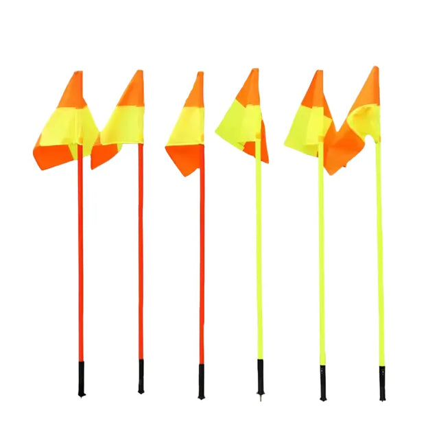 Set of 4 pcs Soccer Football Field Corner flags Portable Soccer Flags Soccer Poles, Dribbling Soccer Equipment for Training - (Soccer Poles Flags) | Ideal for All Surfaces, Kids & Adults | Match-Ready