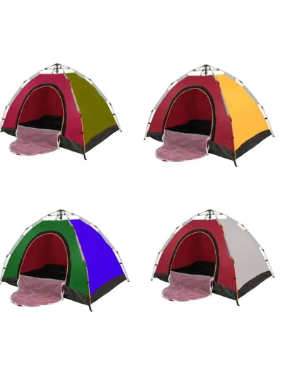 3 Person Camping Tent Automatic Instant Pop-Up Tent Lightweight Portable Tent Outdoor Camping Waterproof Camping Tent and 1 Doors with Carry Bag | Ideal for All Surfaces, Kids & Adults | Match-Ready