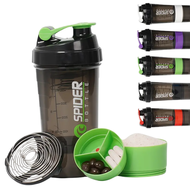 Plastic Protein Powder Shaker Cup, Portable And Leak-Proof Water Bottle with a Mixing Spring, Suitable for Gym Workouts, Outdoor Fitness, And Christmas Gifts | Ideal for All Surfaces, Kids & Adults