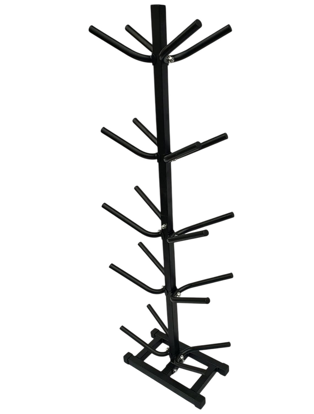 Sports Ball Storage Rack Double-Side Medicine Ball Tree Floor-Stand Exercise Ball Rack, Holds 10 Balls, Sports Ball Organizer for Fitness Gym Garage, 5-Tier, Black & Steel