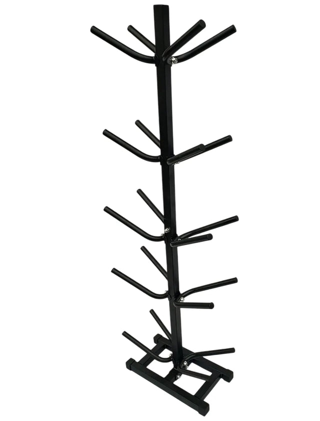 Sports Ball Storage Rack Double-Side Medicine Ball Tree Floor-Stand Exercise Ball Rack, Holds 10 Balls, Sports Ball Organizer for Fitness Gym Garage, 5-Tier, Black & Steel | Ideal for All Surfaces, Kids and Adults