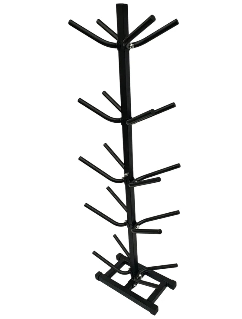 Sports Ball Storage Rack Double-Side Medicine Ball Tree Floor-Stand Exercise Ball Rack, Holds 10 Balls, Sports Ball Organizer for Fitness Gym Garage, 5-Tier, Black & Steel | Ideal for All Surfaces, Kids and Adults