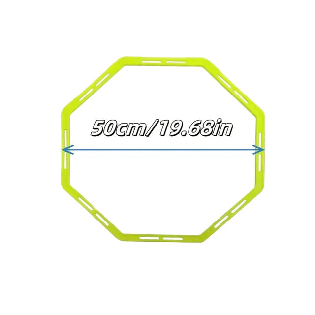 6Pcs Hexagonal Agility Training Rings Polygon Circle Tennis Soccer Football Basketball Training Equipment | Ideal for All Surfaces, Kids & Adults | Match-Ready | Includes Pump & Needle
