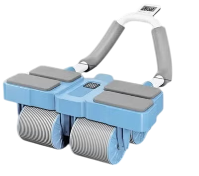 4-Wheel Butterfly Ab Roller with Elbow Pads - Automatic Rebound Core Trainer for Home Fitness & Strength Training, Durable PVC Material | Ideal for All Surfaces, Kids & Adults | Match-Ready