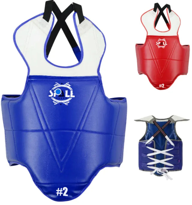 Body Protector Chest Guard S M L XL Blue Red Chest Ribs Shield For Boxing MMA Muay Thai Fitness Gym Workout Sanda And All Sports Training Perfect For Men And Women(SI-1084) | Ideal for All Surfaces
