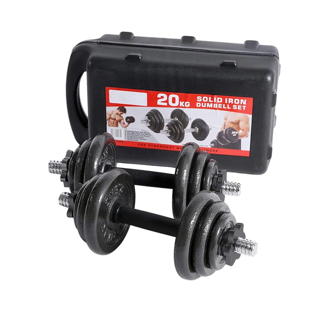 20KG Dumbbell Set Adjustable With Box 18-Piece 9006 | Ideal for All Surfaces, Kids & Adults | Match-Ready | Includes Pump & Needle | Durable & Long-Lasting Performance