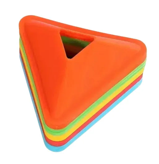 50 Pack Cones Sports, Soccer Cones, Plastic Traffic Cones Sport Training Marker Cones, Modern Sports Cones | Ideal for All Surfaces, Kids & Adults | Match-Ready | Includes Pump & Needle | Durable & Long-Lasting