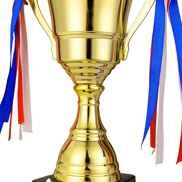 30cm Large Iron Metal Trophy Cup, for Sports Events, Championship, Football League Match, Team Collaboration Award | Ideal for All Surfaces, Kids & Adults | Match-Ready | Includes Pump & Needle