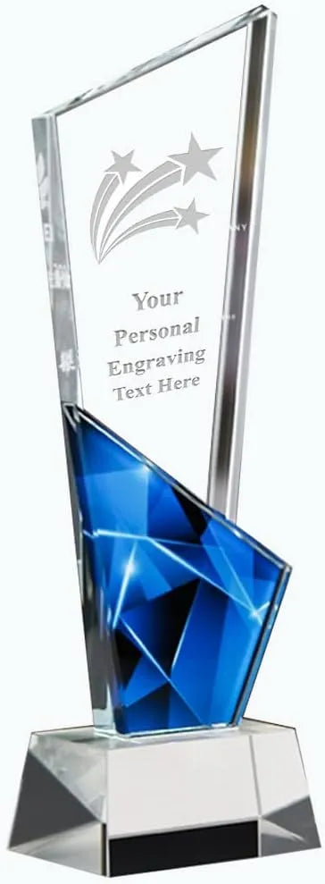 Crystal 3D Laser Engraved Trophy with Wooden Base – Premium Award & Souvenir Gift