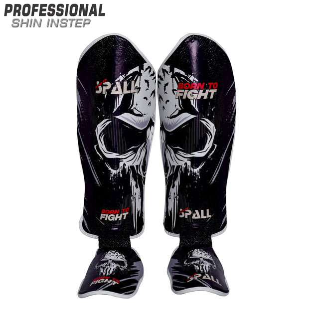 Shin Instep Pads S M L XL Black Red Blue for Protective Leg BJJ Karate Sparring Kickboxing Martial Arts MMA Boxing and Training Equipment Gear Perfect for Men By SPALL(SI-1357) | Ideal for All Surface