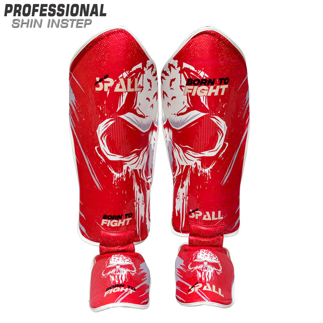 Shin Instep Pads S M L XL Black Red Blue for Protective Leg BJJ Karate Sparring Kickboxing Martial Arts MMA Boxing and Training Equipment Gear Perfect for Men By SPALL(SI-1357) | Ideal for All Surface