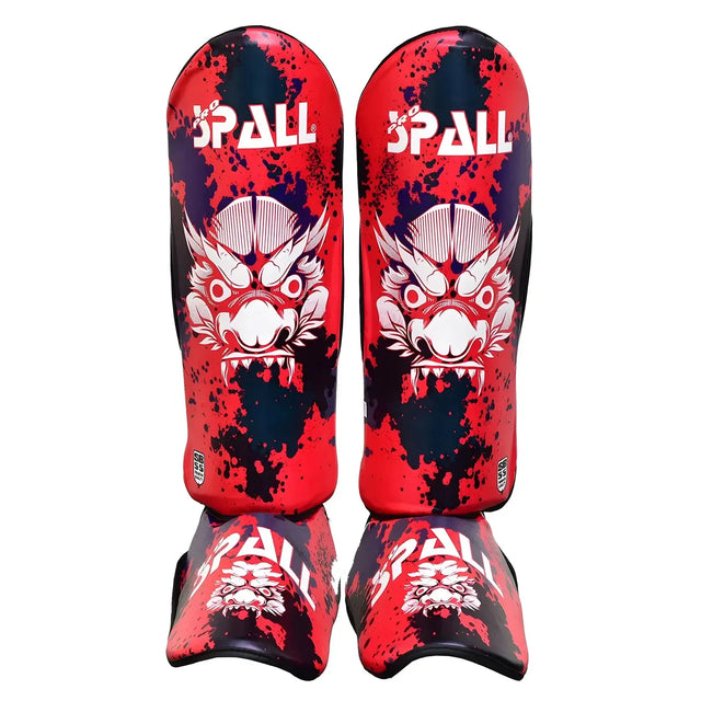 Shin Instep XS S M L XL Blue Green Red for Karate Martial Arts Kickboxing BJJ Boxing Judo Sparring MMA Practice Sports Gear and Training Equipment Ideal for Men and Women By SPALL(SI-1360)