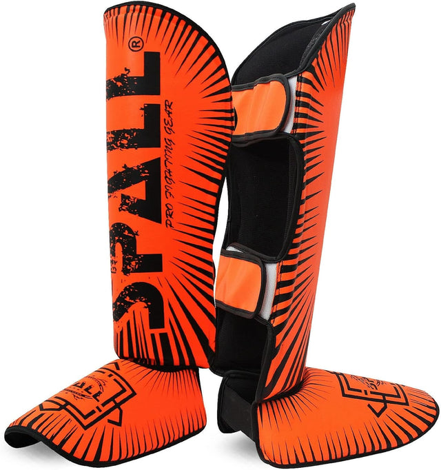 Shin In Step Guard XS S M L XL White Red Green F.Yellow Orange Black For Martial Arts Sparring Kickboxing Karate Boxing Gear And Training For Men And Women(SI-1141) | Ideal for All Surfaces, Kids & Adults