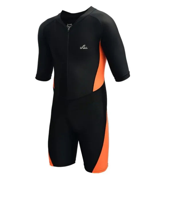 Spall Swimming Short Sleeve Front Zipper Warm Shorty Diving Suit Sun Protection Suitable for Wakeboarding Diving Snorkeling Sailing | Ideal for All Surfaces, Kids & Adults | Match-Ready | Includes Pump & Needle