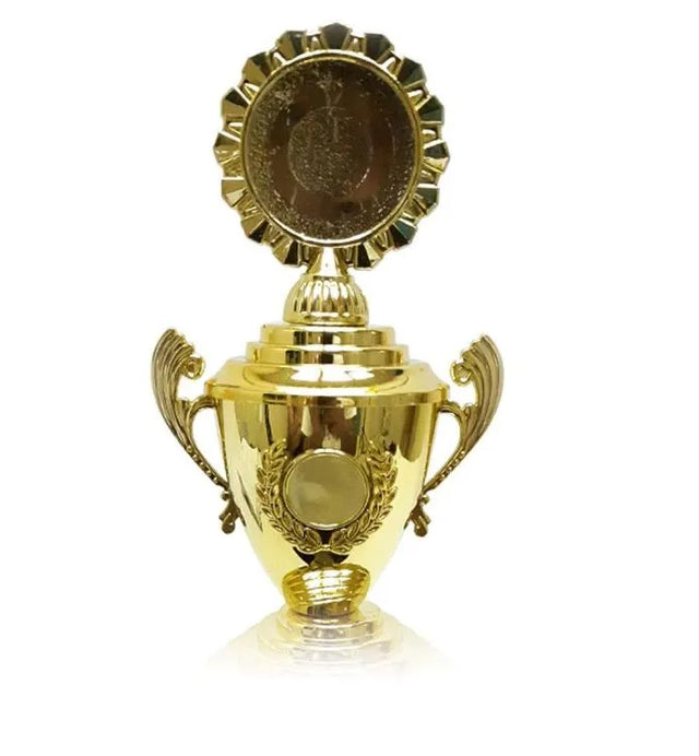 Gold Trophy Cup Height 31 cm Width 10 cm Depth 7 cm Gold Base Red For Sports Awards Tournaments Winner Champions League Competitions Appreciation Gift(YK-019) | Ideal for All Surfaces, Kids & Adults