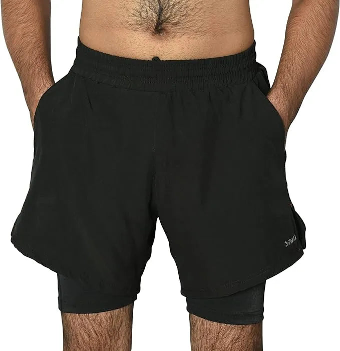 Running Short Hanging Towel Pocket Latest Style  M L XL XXL Black For Fitness Athletic Gym Exercise Jogging Cycling Workout Active Training Ideal For Men And Women(SI-11055) | Ideal for All Surfaces