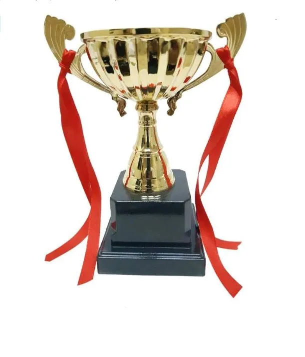 Trophy Cup Height 16.5 cm Width 14 cm Depth 7.5 cm Gold Base Black For First Place Winner Award Sports Decorations Tournaments Competitions Parties Appreciation Gift For Adult And Kids | Ideal for All Surface