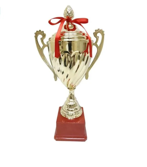Gold Trophy Cups Height 37cm Width 19cm Depth 9cm Gold Base Red for Party Favors Props Rewards Winning Prizes Competitions Sports Tournaments Competitions(D5-A) | Ideal for All Surfaces, Kids & Adults