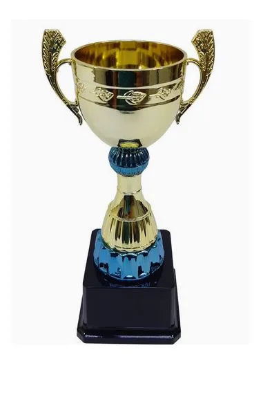 Trophy Height 23 cm Width 13 cm Depth 8.5 cm Gold/Blue For Appreciation Gift Olympic Academy Award Ceremony Part Celebrations School Award Sports Tournaments Competitions | Ideal for All Surfaces