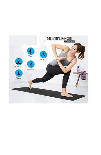 Yoga Mat With Strap Included 6mm Thick Non Slip Fast Drying Professional Waterproof Ideal For Fitness Home Gym Workouts Both Men And Women | Ideal for All Surfaces, Kids & Adults | Match-Ready