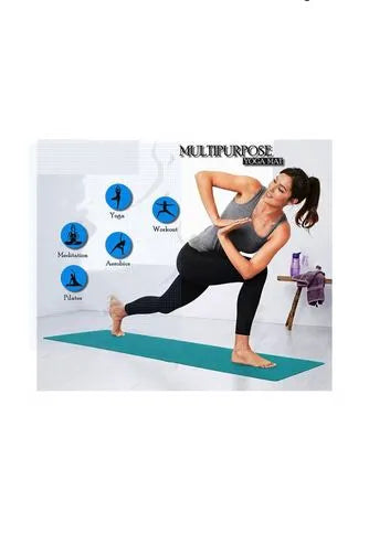 Yoga Mat With Strap Included 6mm Thick Non Slip Fast Drying Professional Waterproof Ideal For Fitness Home Gym Workouts Both Men And Women | Ideal for All Surfaces, Kids & Adults | Match-Ready