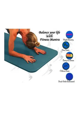 Yoga Mat With Strap Included 6mm Thick Non Slip Fast Drying Professional Waterproof Ideal For Fitness Home Gym Workouts Both Men And Women | Ideal for All Surfaces, Kids & Adults | Match-Ready