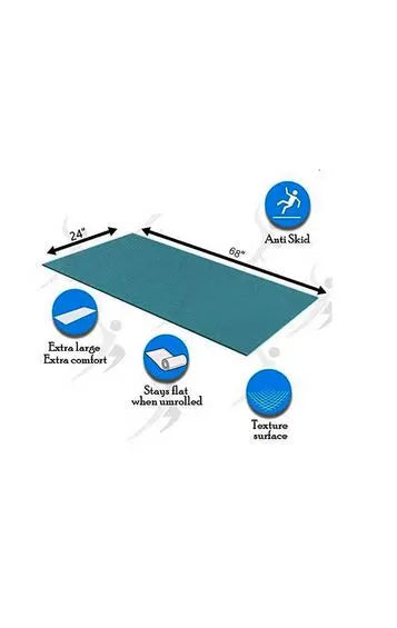 Yoga Mat With Strap Included 6mm Thick Non Slip Fast Drying Professional Waterproof Ideal For Fitness Home Gym Workouts Both Men And Women | Ideal for All Surfaces, Kids & Adults | Match-Ready