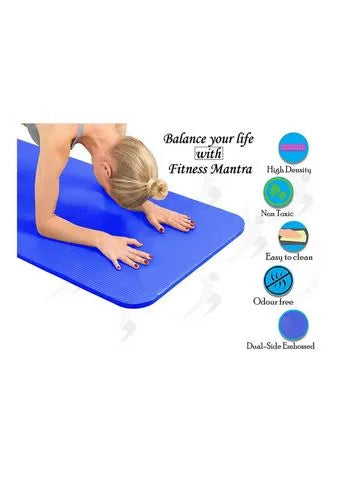 Yoga Mat With Strap Included 6mm Thick Non Slip Fast Drying Professional Waterproof Ideal For Fitness Home Gym Workouts Both Men And Women | Ideal for All Surfaces, Kids & Adults | Match-Ready